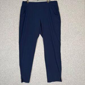 Eddie Bauer Women's Medium Blue High Waisted Ankle Length Pants Scrubs Pockets